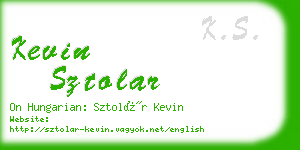 kevin sztolar business card